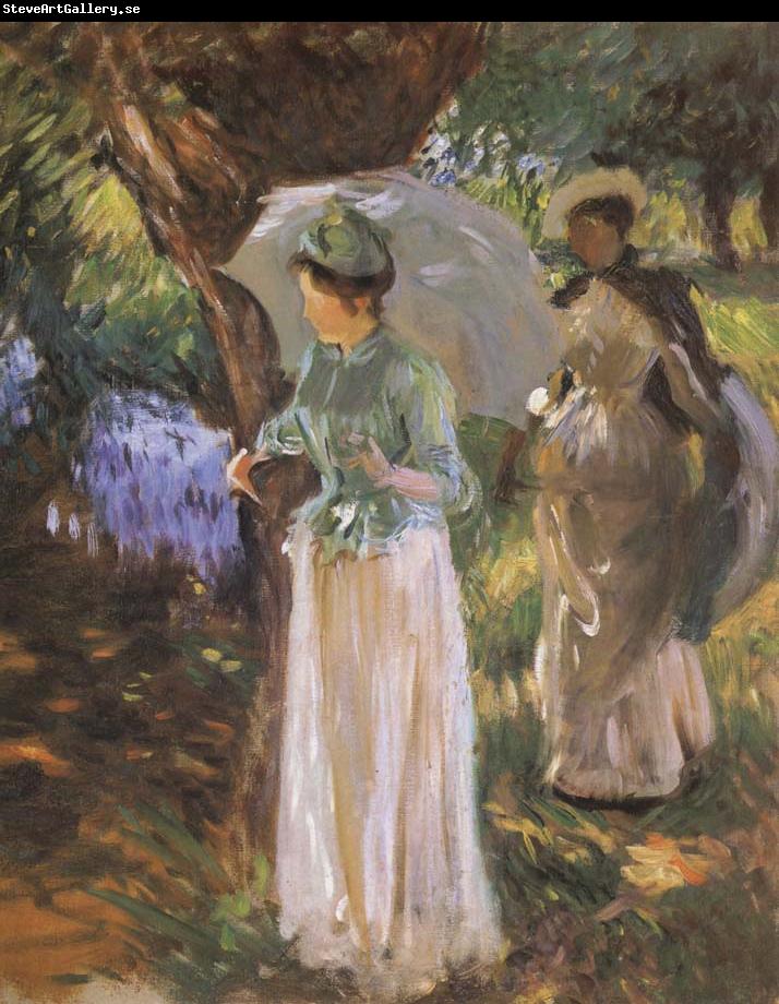 John Singer Sargent Two Girl with Parasols at Fladbury